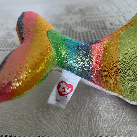 Ty Beanie Boos Nori Narwhal Unicorn Of The Sea A Magical Creature 2018 6” - Picture 6 of 7